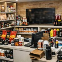 Sklep stacjonarny z suplementami i odżywkami – ekspozycja produktów w Centrum Odżywek