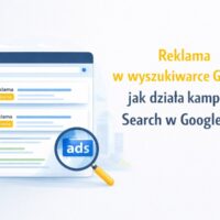 Okładka artykułu o reklamie w wyszukiwarce Google i kampanii Search w Google Ads