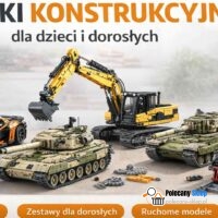 Klocki konstrukcyjne dla dzieci i dorosłych – modele auta, koparki, czołgów i lokomotywy