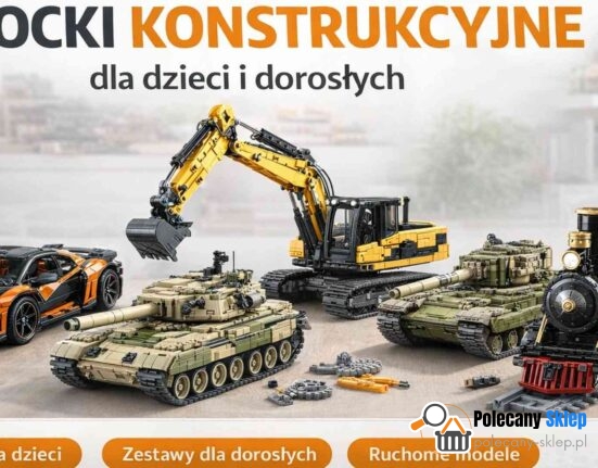 Klocki konstrukcyjne dla dzieci i dorosłych – modele auta, koparki, czołgów i lokomotywy